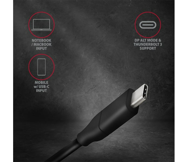 AXAGON RVC-DPC Konwerter/kabel USB-C -> DisplayPort 1,8m, 4K/60HZ - 1353445 - zdjęcie 3